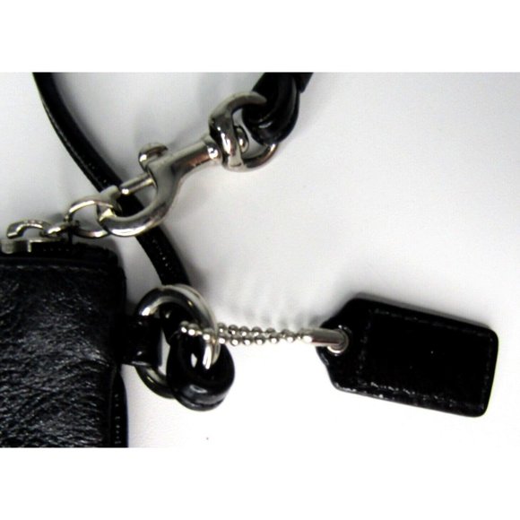 Vintage Coach Poppy Black And Silver Wristlet Purse 6" - Picture 5 of 12